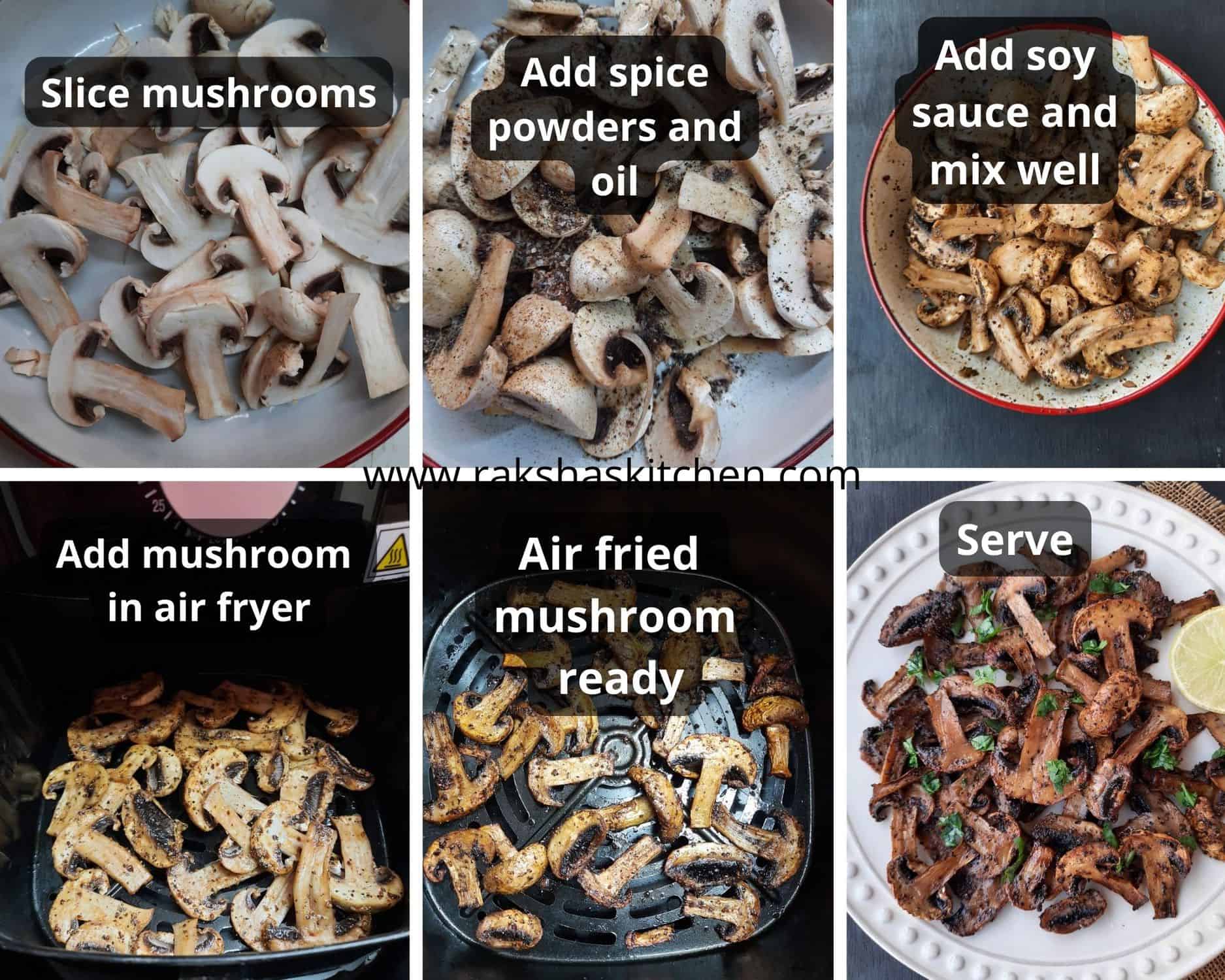 Air Fryer Mushrooms + Video Raksha's Kitchen