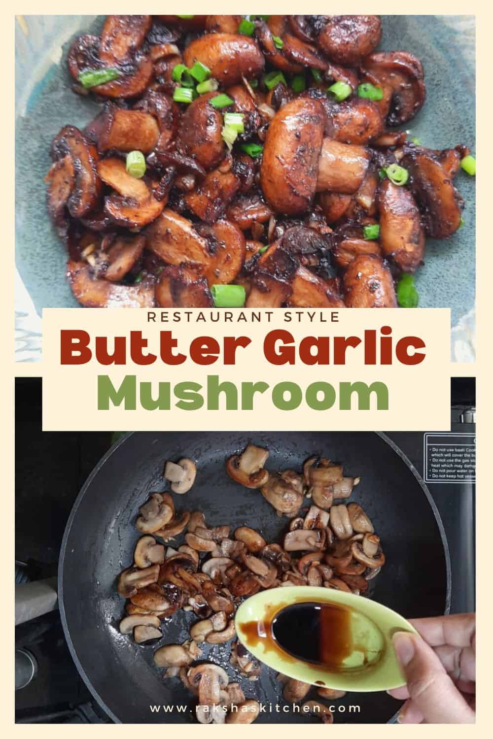 Butter Garlic Mushroom With Soy Sauce - Raksha's Kitchen
