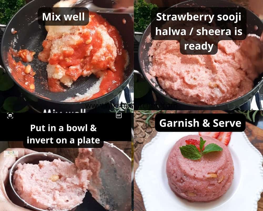 steps to make strawberry kesari