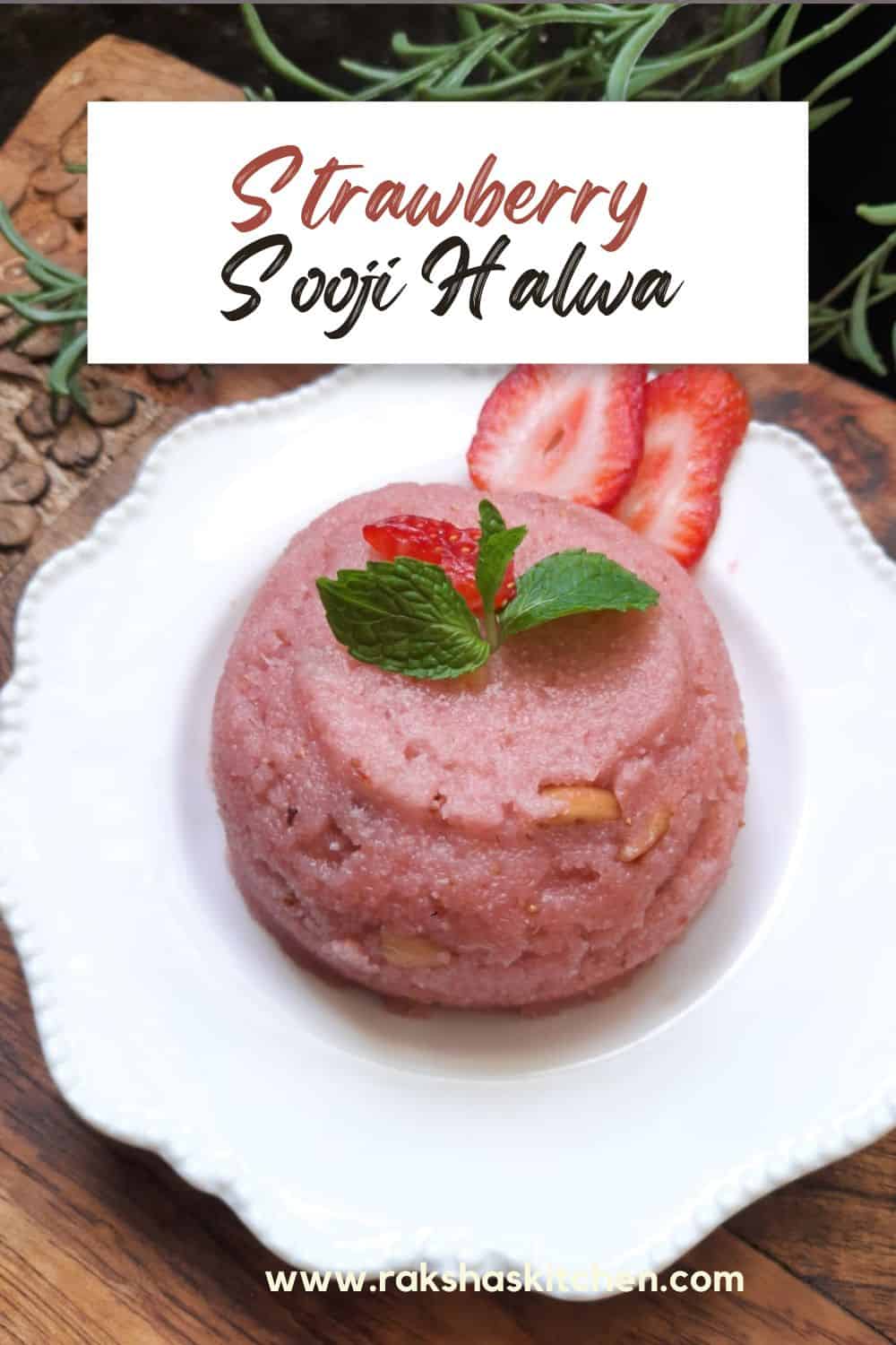 Strawberry Sheera | Sooji Halwa With Strawberry - Raksha's Kitchen