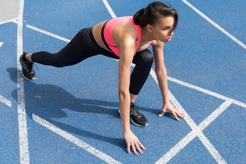 lady in running race