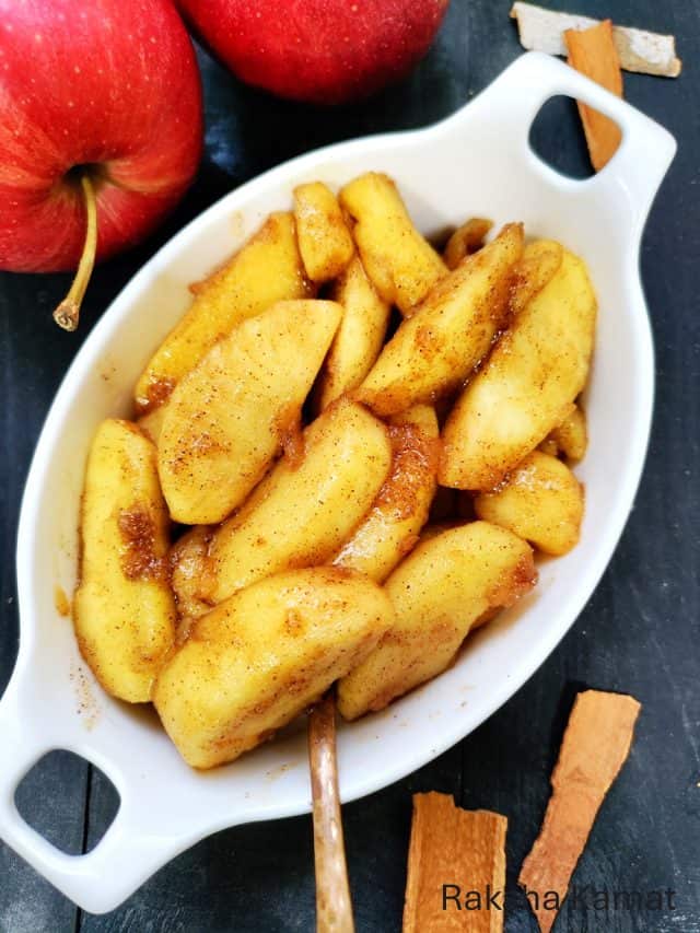 Warm Cinnamon Apples - Raksha's Kitchen
