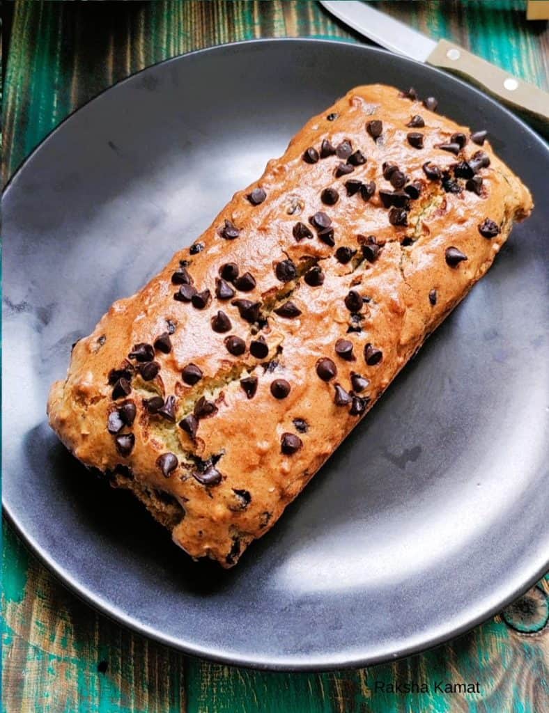 Best Eggless Banana Choco Chip Cake for Christmas