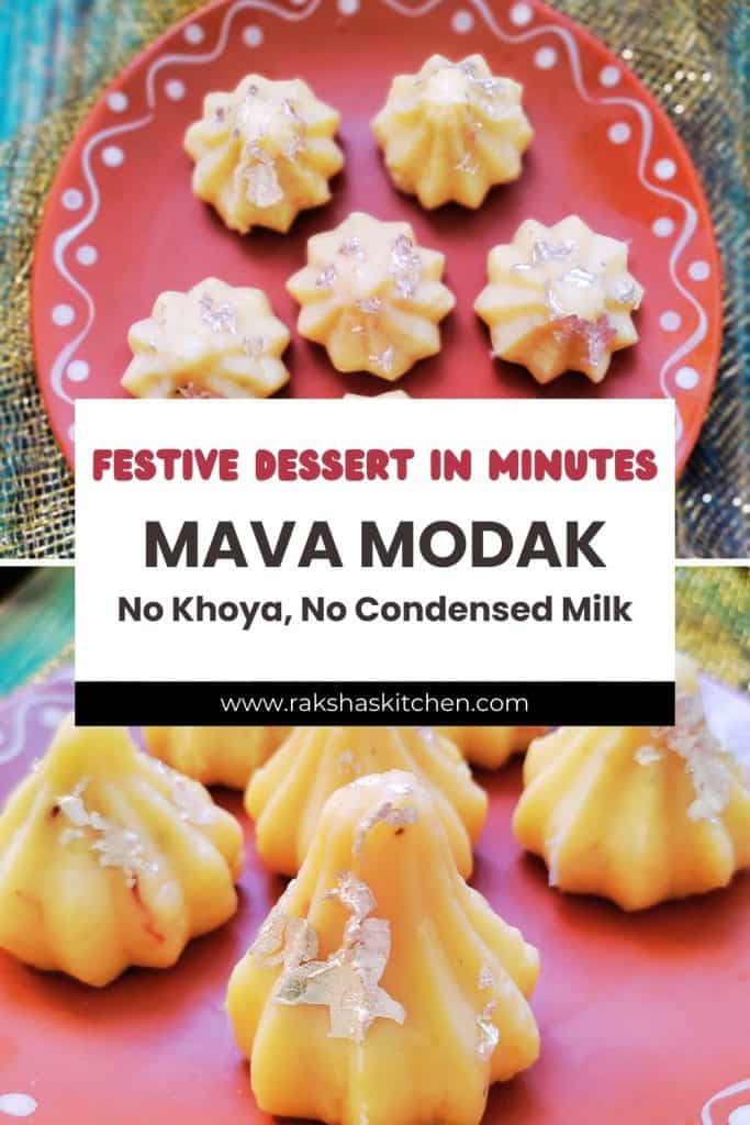 Traditional Indian sweet Mava Modaks with saffron