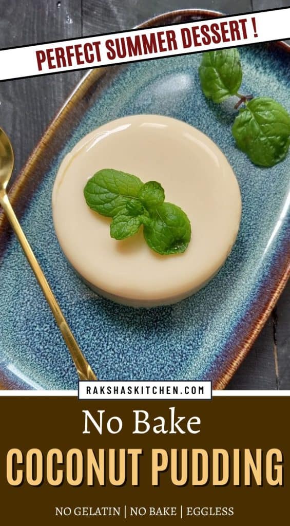 Coconut pudding chilled in ramekins, ready to serve.