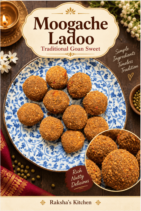 Homemade nutty moong ladoo made with jaggery and ghee